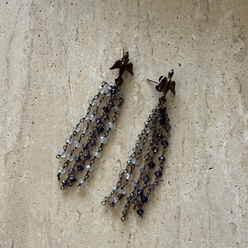 Elegant Black and White Dangle Earrings